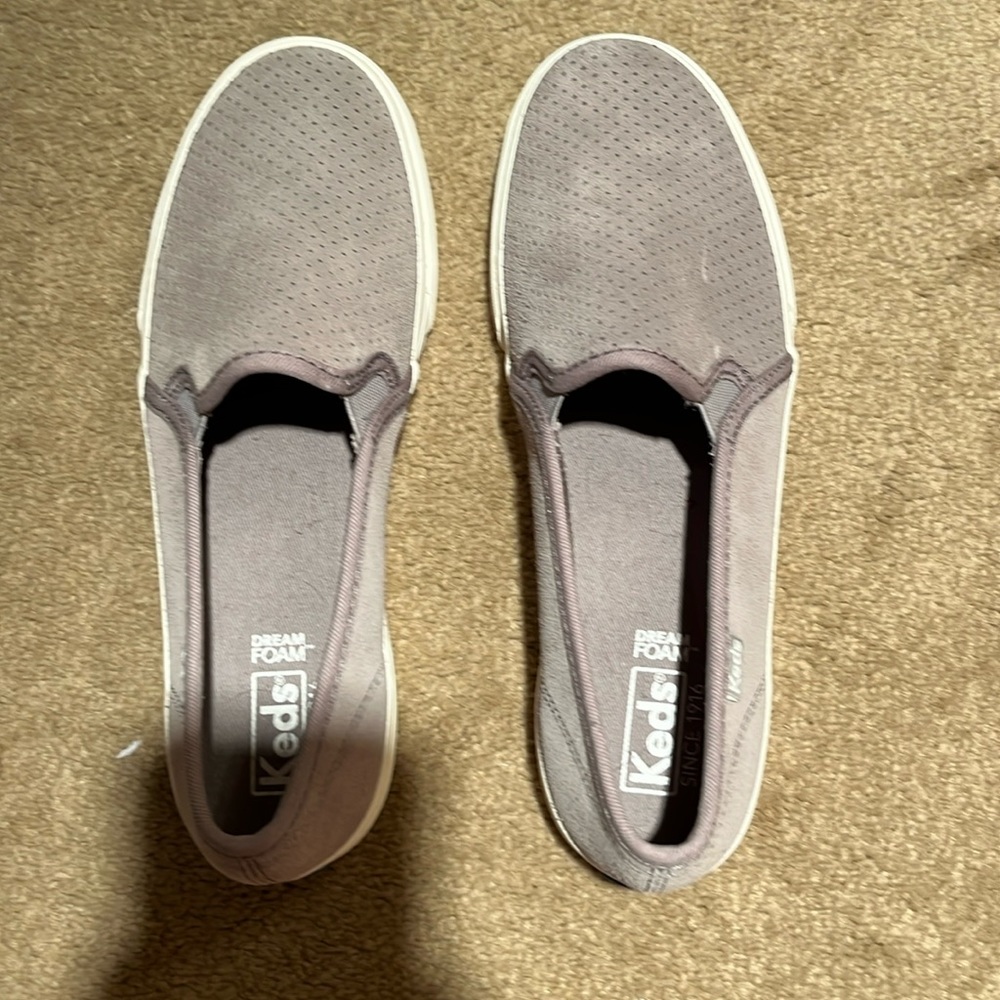 Keds gray suede slip on sneakers size 7.5
